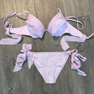Baby Pink Victoria Secret Bikini- Ruffles & ties